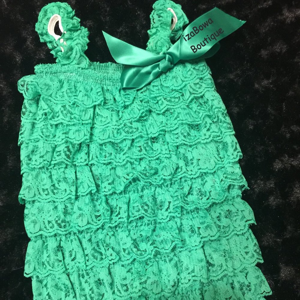 Emerald Green Lace Romper - Boutique - NWT